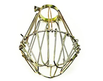 Wire Bulb Cage, Clamp On Lamp Guard, Vintage Trouble Lights Industrial Steampunk Pendants