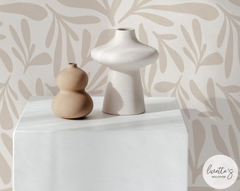 Hazelnut Color Floral Removable Wallpaper available as self adhesive or non woven wallpaper