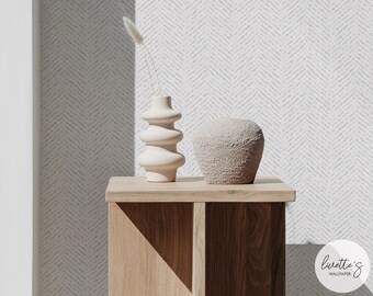 Grey Chevron Peel and Stick Wallpaper, Minimalist Accent Wall