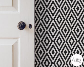 Black and White Geometric Peel and Stick Wallpaper