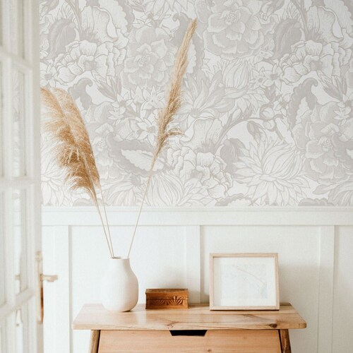 Elegant Neutral Bohemian Floral Wallpaper Botanical Flowers - Etsy UK Elegant Neutral Bohemian Floral Wallpaper Botanical Flowers - Etsy UK