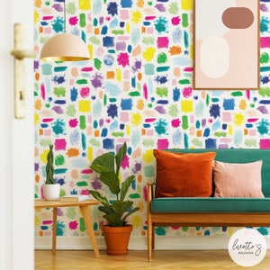 Colorful Wallpaper For Walls Peel And Stick Yellow Accent Wallpaper Custom Made Temporary Self Adhesive Abstract Wallpaper For Entryway