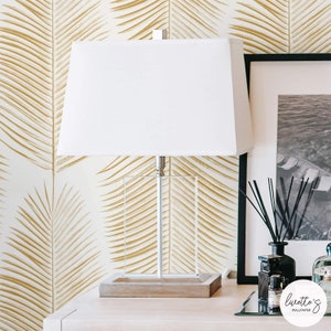 Golden Color Palm Leaves Removable Wallpaper, Self adhesive or Traditional wallpaper