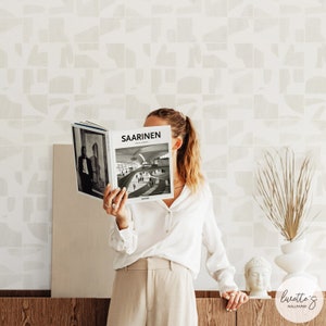 Geometric Accent Wall Peel And Stick Tiles Cream Color Wallpaper Modern Geometric Wallpaper Removable Wallpaper That Looks Like Tile