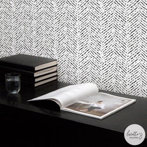 Chevron Wallpaper Black And White Aesthetic Wallpaper Chevron Peel And Stick Wallpaper Modern Scandinavian Interior Design Wall Coverings