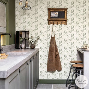 Vintage Olive Removable Wallpaper, Food Inspired Wallpaper, Peel and Stick or Traditional material
