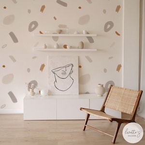 Peel And Stick Wallpaper Brushstrokes Wallpaper Paint Stroke Decal Removable Abstract Brush Wallpaper Beige Self Adhesive Bedroom Wallpaper