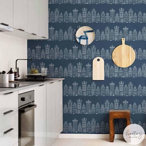 Navy Wallpaper House Wallpaper Blue Peel And Stick Wallpaper Kitchen Wallpaper Ideas London Townhouse Modern Wallpaper Trendy Wallpaper