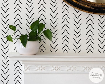 Scandinavian Interior Design Black And White Living Room Chevron Wallpaper Decorating Room Walls