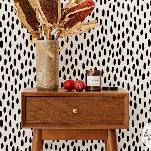 Black Spot Peel and Stick Wallpaper Eclectic Decor Etsy
