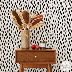 Spotted Wallpaper Black And White Abstract Wallpaper Dalmatian Print Wallpaper Best Peel And Stick Wallpaper Modern Speckle Wallpaper