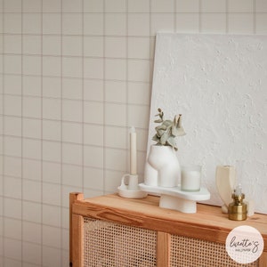 Classic Neutral Plaid Pattern Wallpaper / Boho Chic wallpaper / Traditional or Self Adhesive Wallpaper