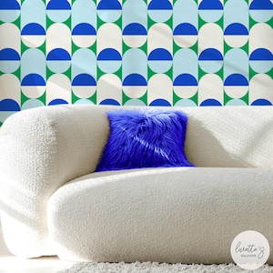 Bold Retro Design Geometric Wallpaper, Removable Wallpaper and Traditional Wallpaper, Danish Pastels Collection