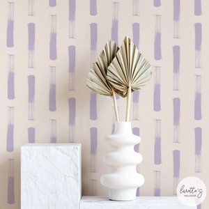 Lavender Color Abstract Piano Brush Stroke Design Wallpaper, Danish Home Decor, Traditional or Removable Wallpaper