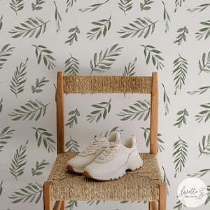 Nature Wallpaper Olive Green Living Room Ideas Vintage Botanical Prints Green Leaves Wallpaper Palm Leaf Wallpaper Boho Chic Wall Decor