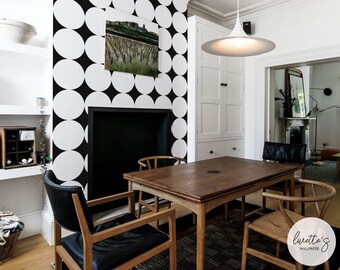 Inverted Circles Removable Wallpaper - Modern Geometric Accent Wall