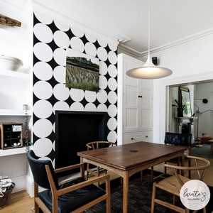 Minimal Removable wallpaper / Inverted Circles Wallpaper / Traditional or Self Adhesive Wallpaper