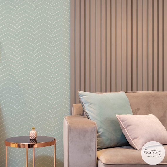 Mint Color Accent Wallpaper, Elegant Chevron Peel and Stick or Traditional  Wallpaper - Etsy Singapore
