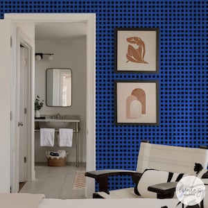 Plaid Peel And Stick Wallpaper For Walls Blue Wallpaper Black And Blue Wallpaper Geometric Patterns Watercolor Wallpaper Plaid Wall Paper