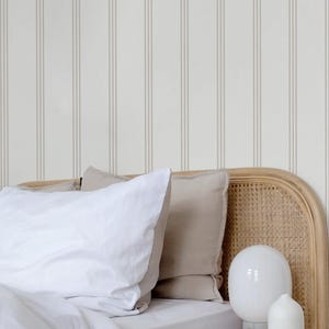 Neutral Minimal Stripes Removable Wallpaper / Self Adhesive or Traditional Wallpaper