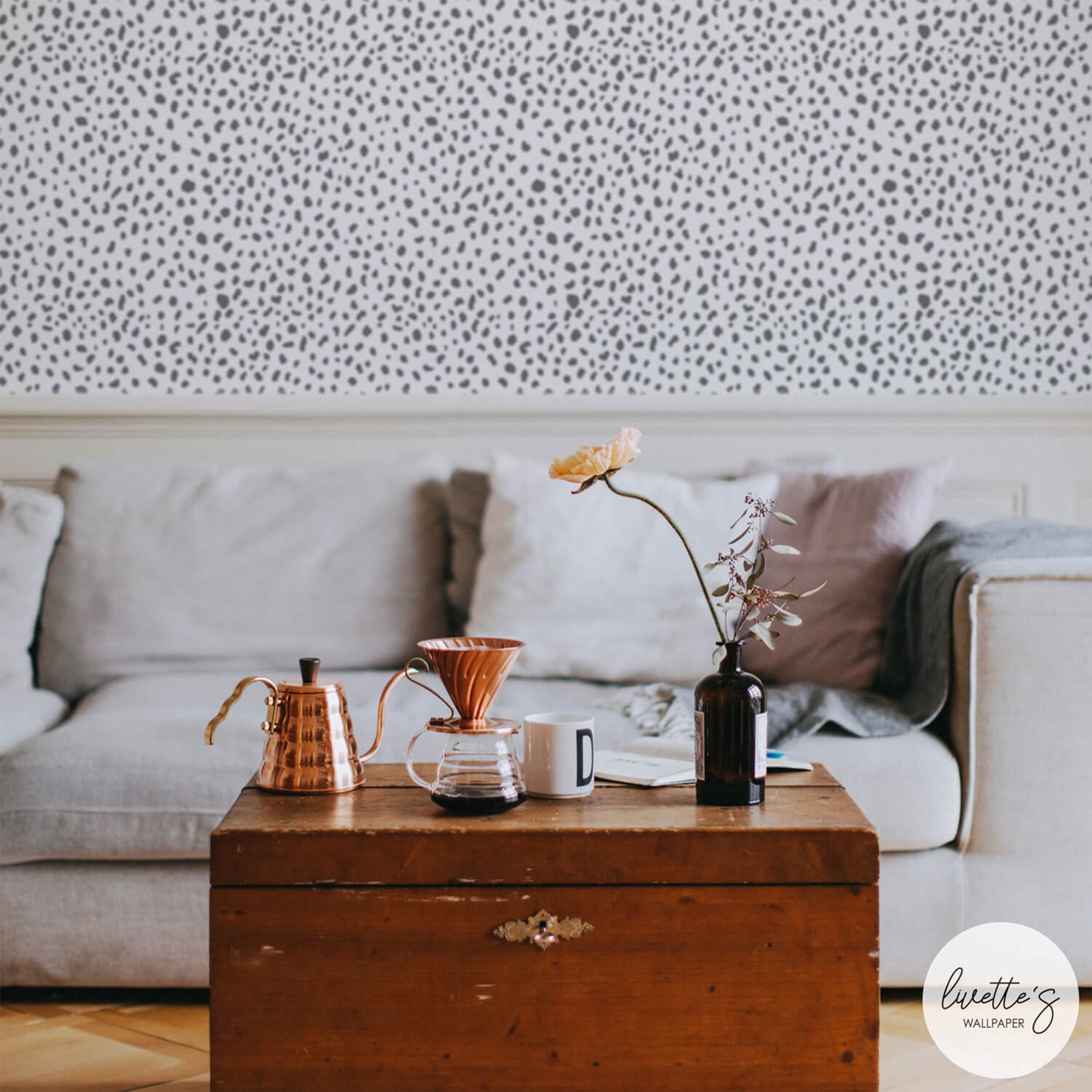 Removable Wallpaper With Grey Dalmatian Pattern/ Self Adhesive Etsy