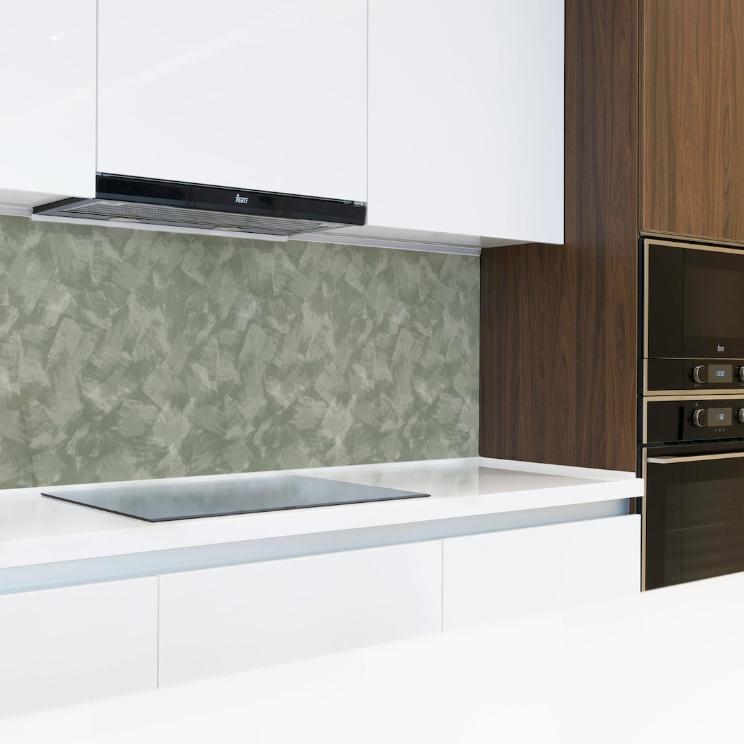 Green Limewash Peel and Stick Backsplash for Kitchen Stone Backsplash ...