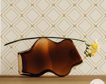 Neutral Geometric Tiles Wallpaper Mid Century Modern Wallpaper Neutral Wall Design Geometric Wallpaper Tiles Print Wall Art For Living Room