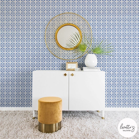 Blue Lisbon Tiles Wallpaper Bathroom And Kitchen Removable