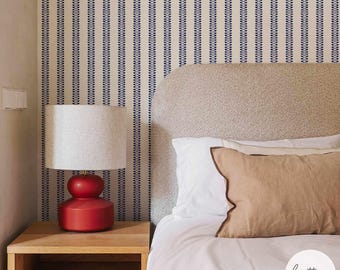 Blue Stripe Removable Wallpaper: Bedroom Accent Wall Decor