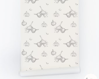 Vegetable Peel and Stick Wallpaper: Vintage Kitchen Decor