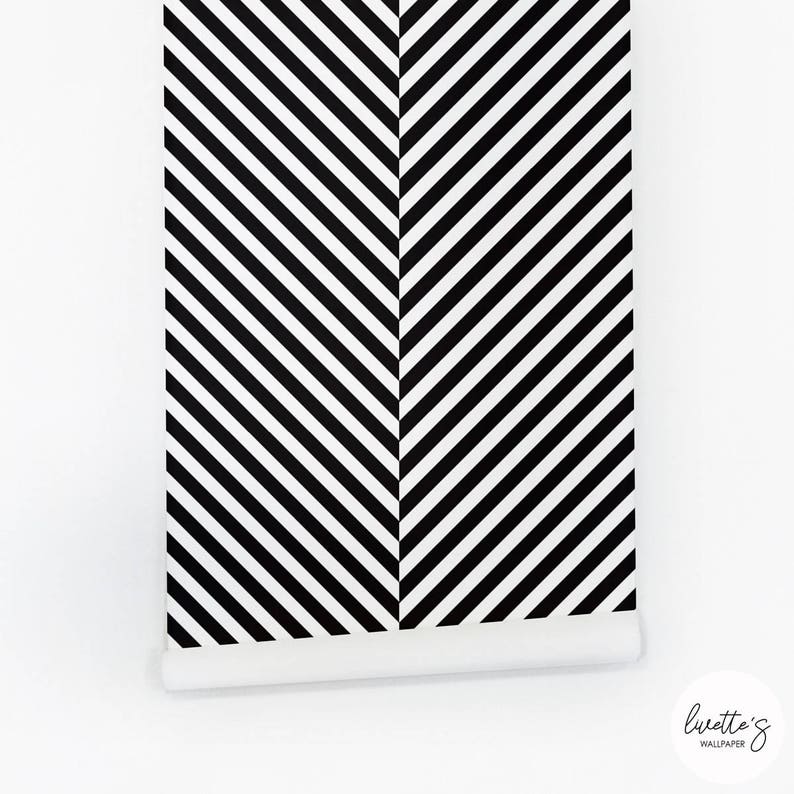 Scandi Boho Style Removable Wallpaper Herringbone Pattern Traditional or Self adhesive Wallpaper