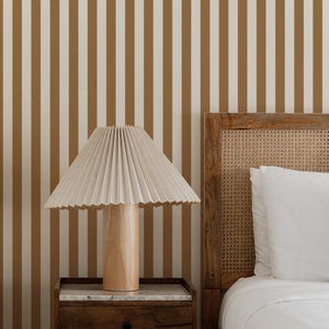 Striped Wallpaper Minimalist Boho Wallpaper Brown Wallpaper Brown Beige Wallpaper Bedroom Wallpaper Ideas Stripe Peel And Stick Wallpaper