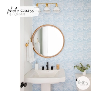 Ocean Waves Wallpaper, Coastal style, Nautical Japanese, Self Adhesive and Traditional material