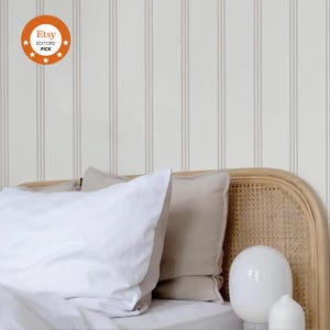 Neutral Minimal Stripes Removable Wallpaper / Self Adhesive or Traditional Wallpaper