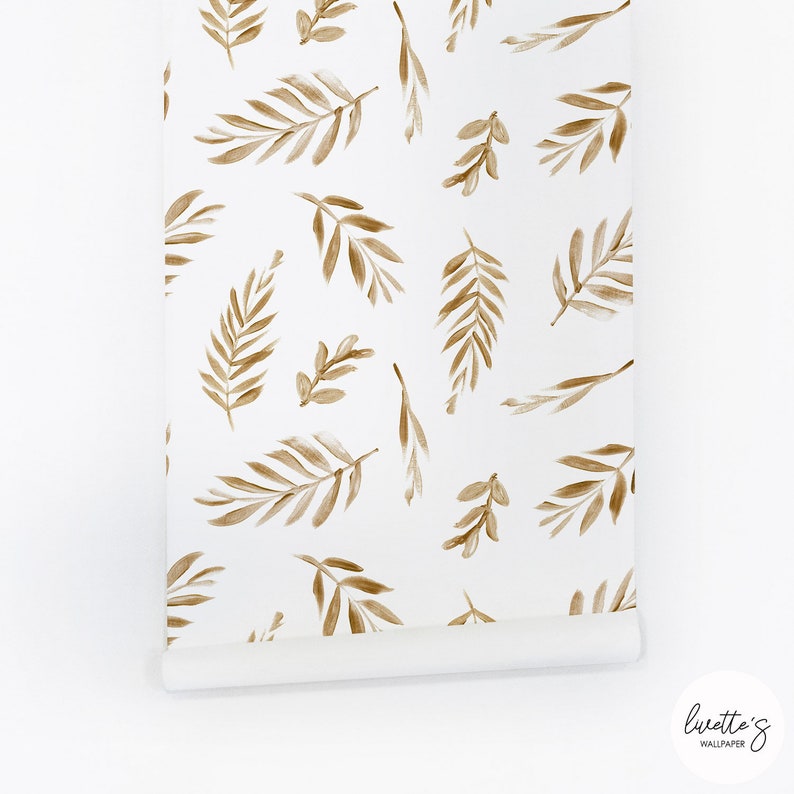 Faux Gold Palm Leaves Removable Wallpaper Self adhesive or Etsy