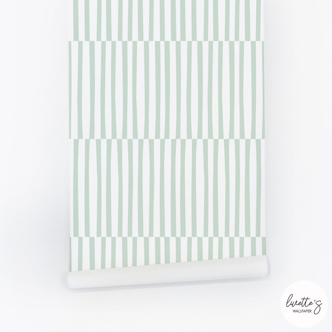 Minimal Mint Green Stripe Wallpaper Removable Wallpaper and Etsy
