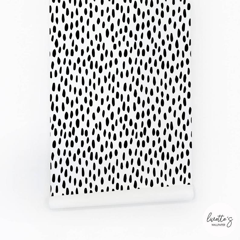 Black Spot Peel and Stick Wallpaper Eclectic Decor Etsy