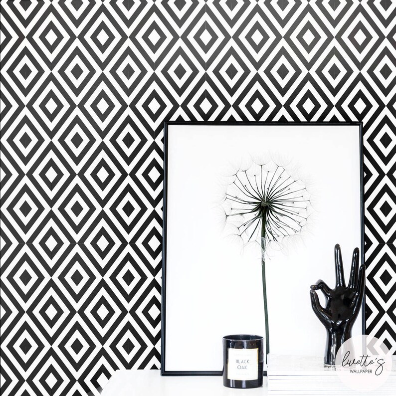 Removable Wallpaper / Geometric Pattern Wallpaper / Etsy
