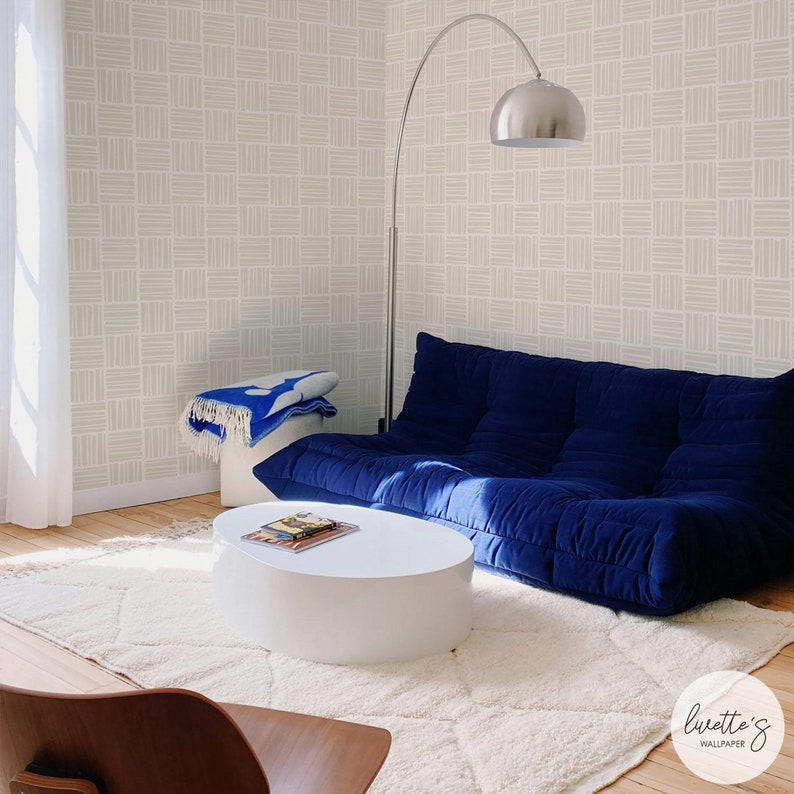 Buy Striped Wallpaper Cream Color Wallpaper Living Room Accent Wall