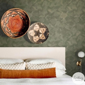 Olive Green Venetian Plaster Faux Texture Peel And Stick Wallpaper For Bedroom Accent Wall Self Adhesive Limewash Paint Wall Mural
