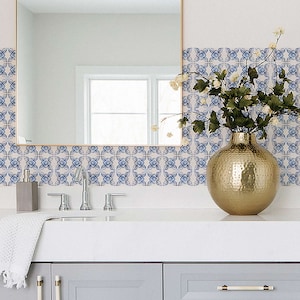 Portugal Tile Backsplash Peel And Stick Wall Panel For Bathroom Behind Vanity Backsplash Moroccan Vintage Tiles Sticker For Sink Backsplash