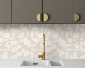 Abstract Geometric Peel and Stick Backsplash Tile