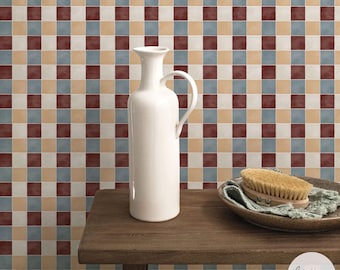 Retro Mosaic Tile Removable Wallpaper, Traditional or Self adhesive option