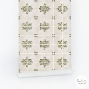 Vintage Italian Tiles Wallpaper, Coastal Wallpaper Collection Inspired by Sicilian Architecture