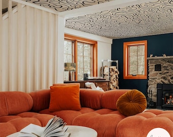 Abstract Funky Lines Ceiling Wallpaper