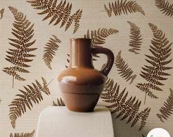 Textured Ferns Grasscloth Wallpaper
