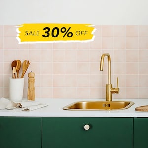 Pink Zellige Tile Sticker: Peel and Stick Kitchen Backsplash