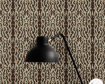 Brown Abstract Snake Print Luxury Wallpaper – Living Room Accent Wall