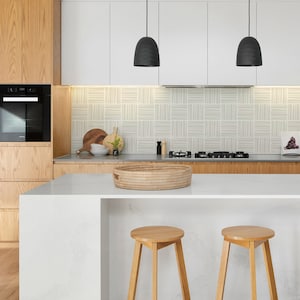 Abstract Line Design Modern Farmhouse Backsplash Neutral Peel And Stick Backsplash Best Backsplash For White Cabinets Line DIY Backsplash