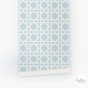 Light Blue Cane pattern Removable wallpaper, Temporary or traditional material